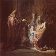 Rembrandt: Simeon a templomban, részlet (1631)